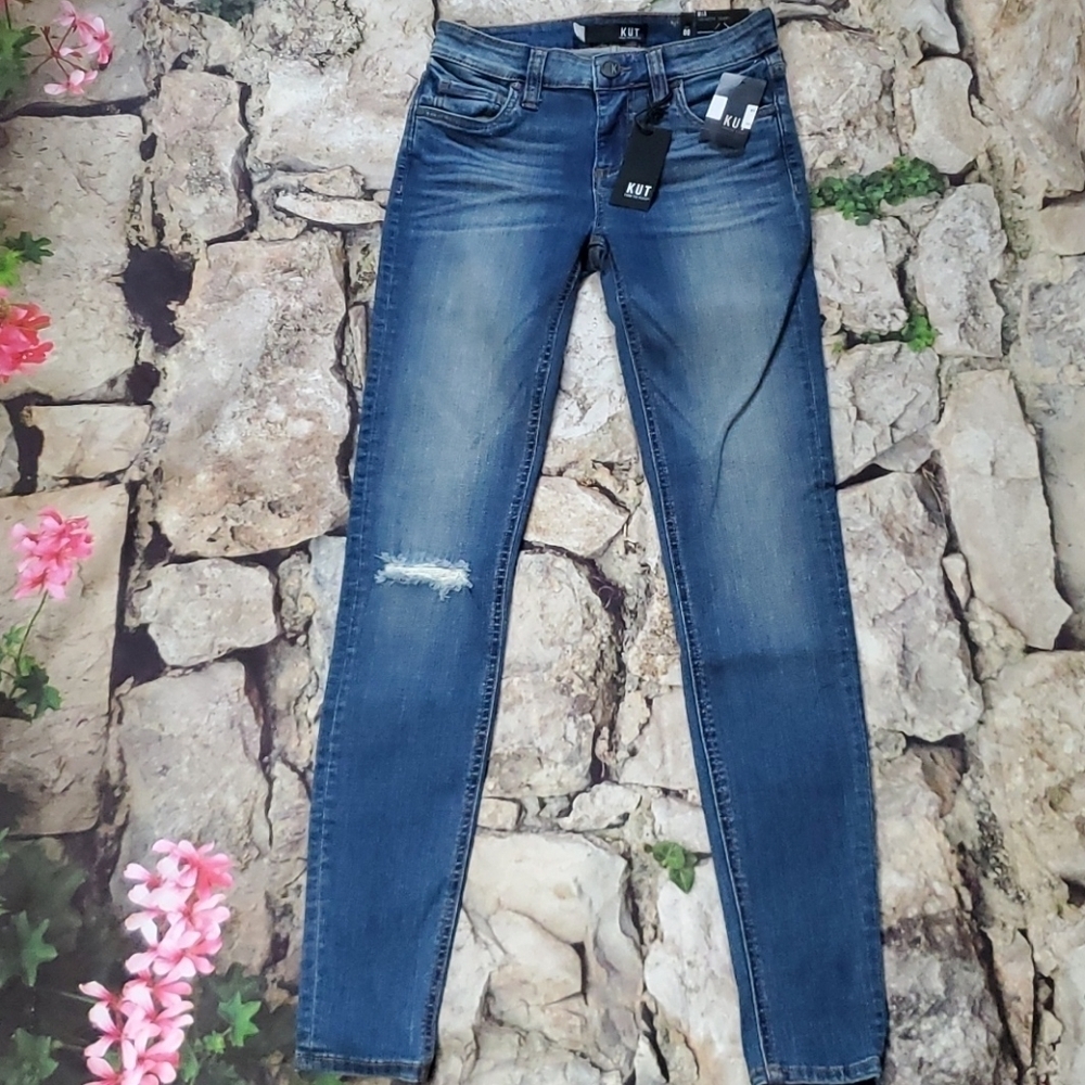 KUT from theKloth Mia toothpick Skinny Jeans Sz 00